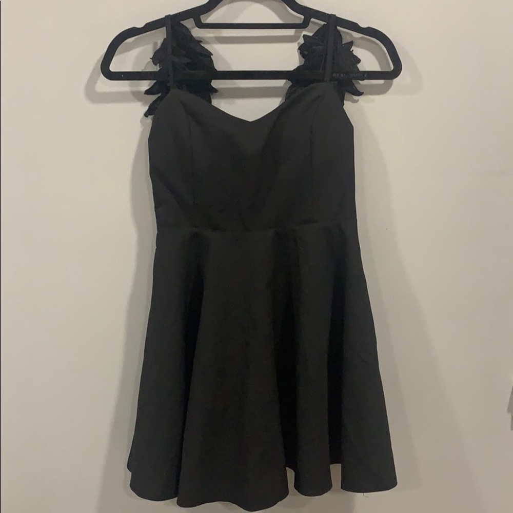 Women Black dress with wing like straps
